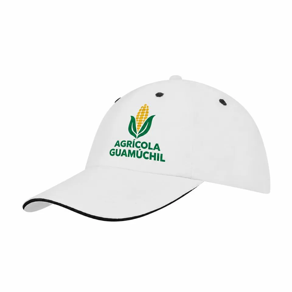 La misma gorra con un logo de ejemplo impreso