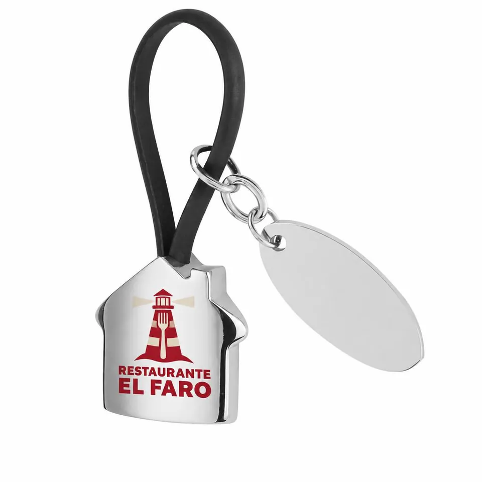 Llavero Casa con Placa con logo de ejemplo