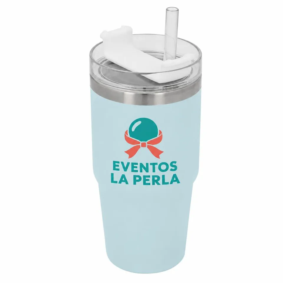 Quart Tumbler Acero Doble Tapa 40oz con logo de ejemplo