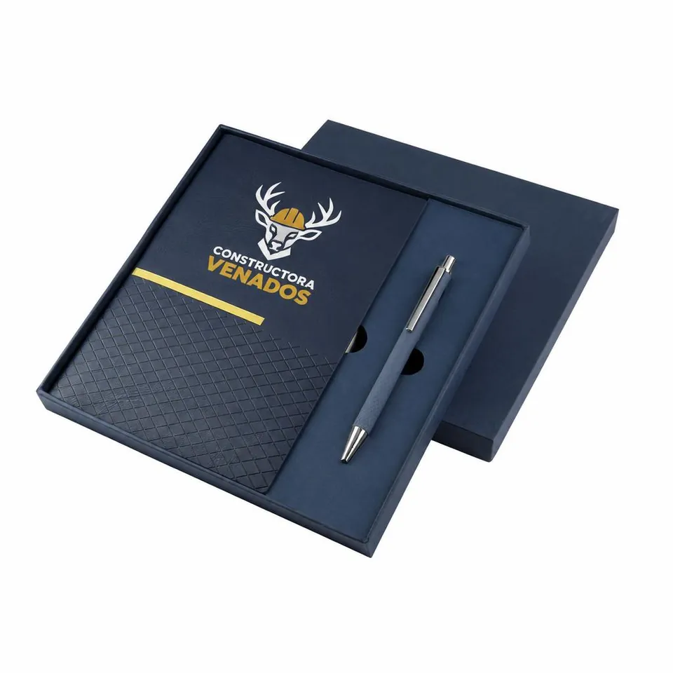 Set Ejecutivo Libreta y Pluma Gift con logo de ejemplo
