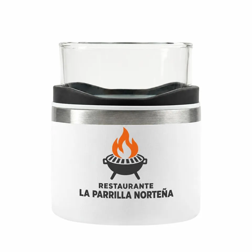 Vaso Rocks Doble Pared Acero con logo de ejemplo