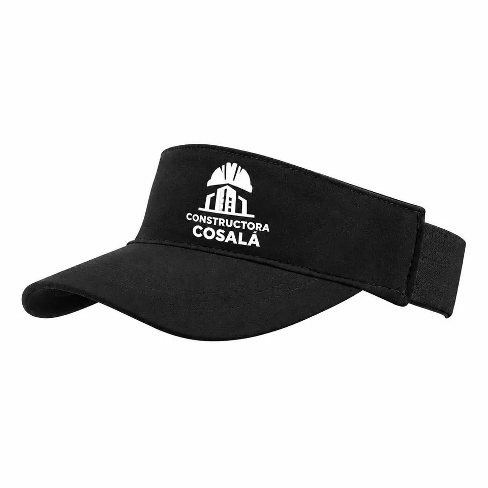 Visera Técnica Negra Premium con logo de ejemplo