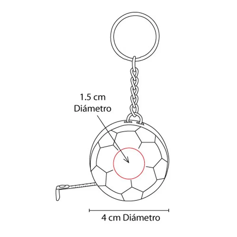 Flexómetro Soccer Ball Blanco con