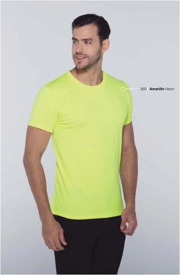 Playera Cuello Redondo Jaspe y Neón Caballero
