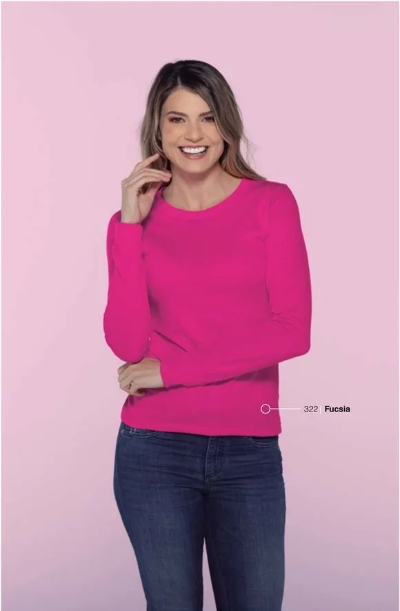 Playera Cuello Redondo Manga Larga Dama