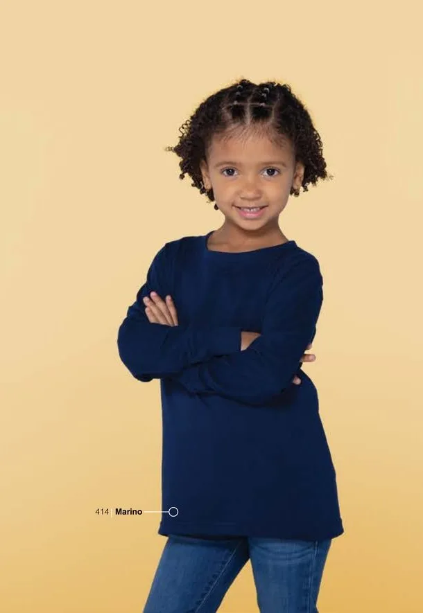 Playera Cuello Redondo Manga Larga Niños