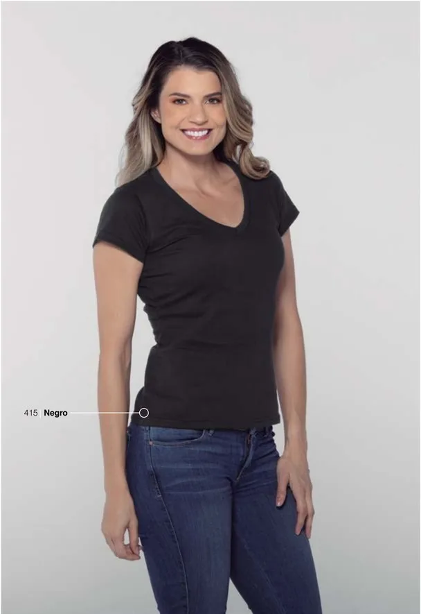 Playera Cuello V Dama