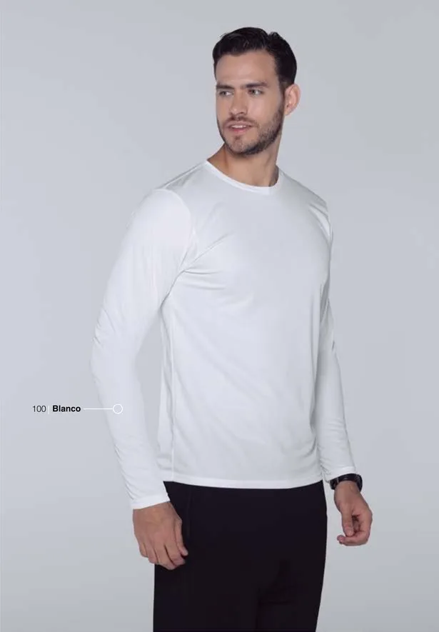Playera Deportiva Manga Larga Caballero