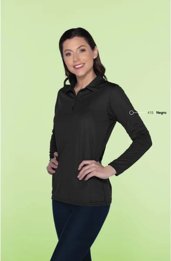 Playera Polo Deportiva Manga Larga Dama