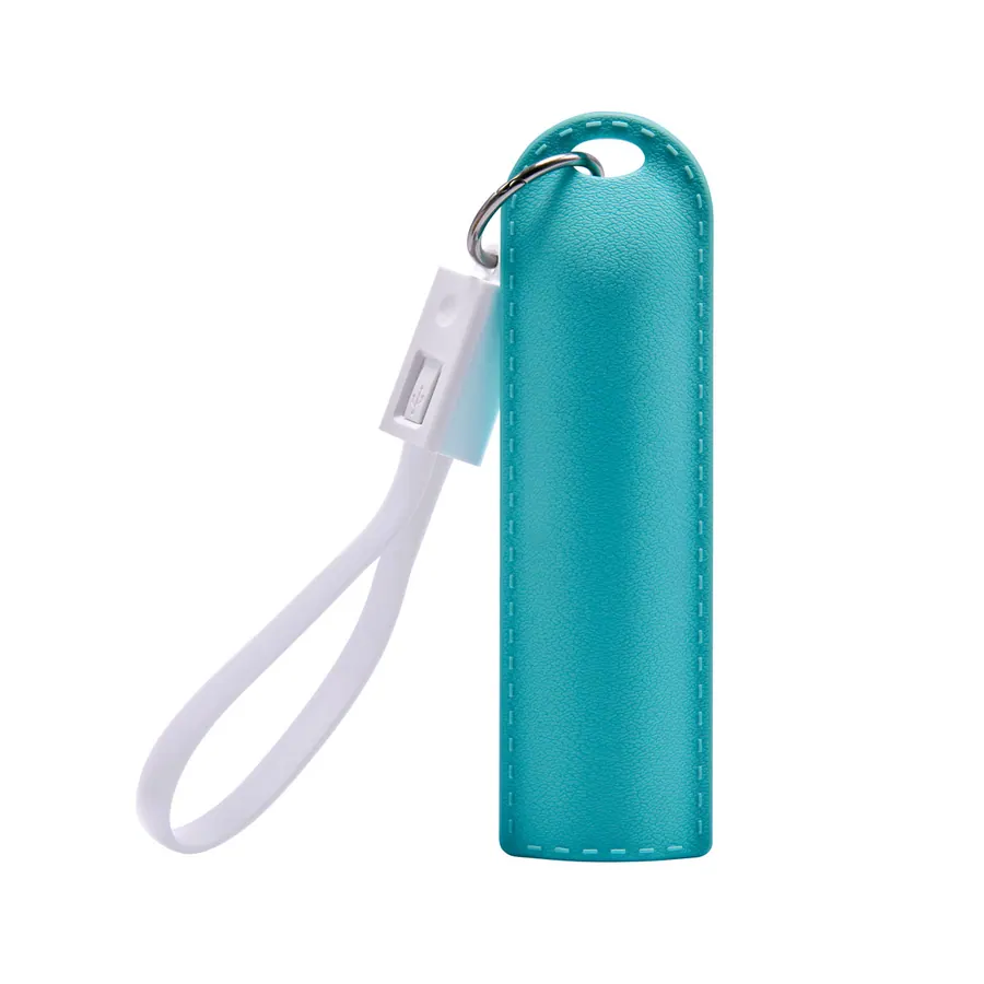 Power Bank Cilíndrico Cuero con Mosquetón