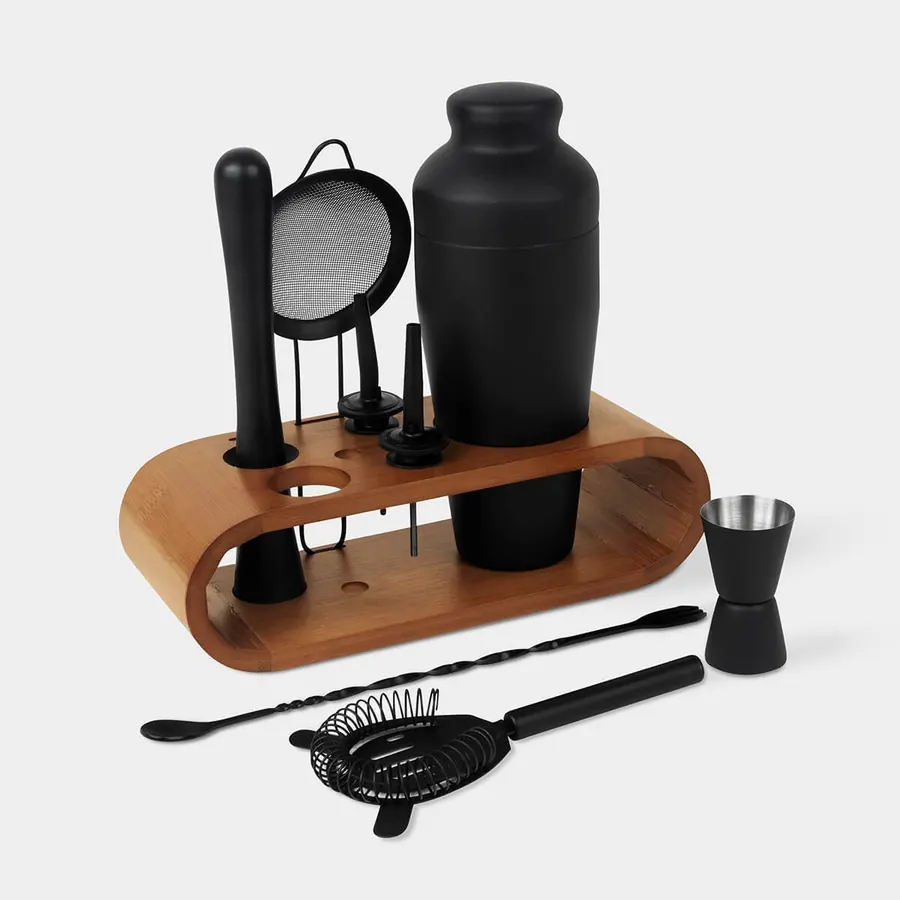 Set Coctelero 9 Piezas Negro Mate