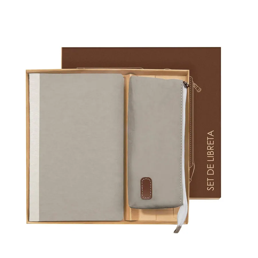 Set Libreta Tela y Estuche