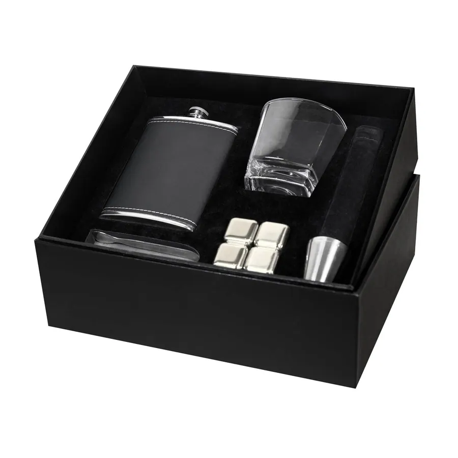 Set Premium Whisky Petaca + Piedras Acero
