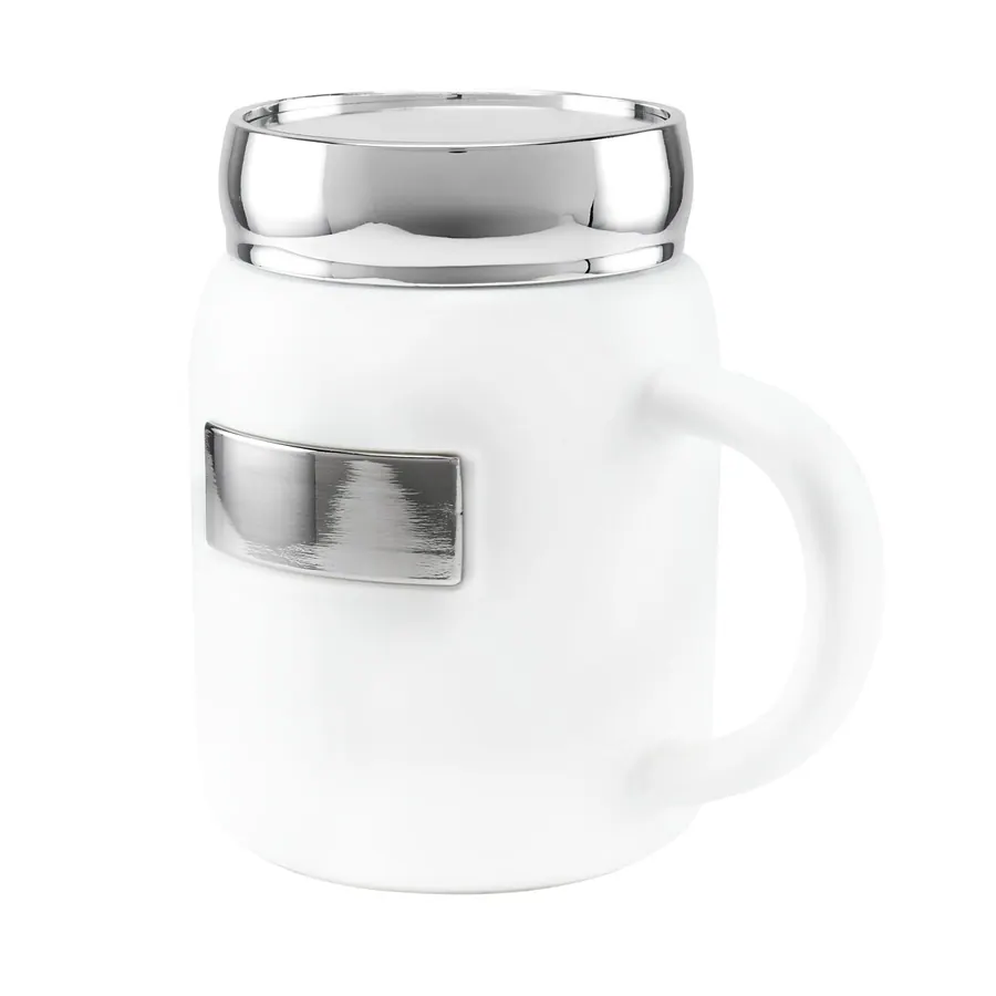 Taza Cerámica Premium Tapa Acero